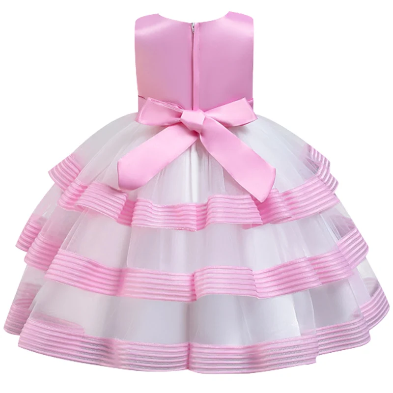 Детское Сетчатое платье с цветами для свадебной вечеринки танцев и выступлений