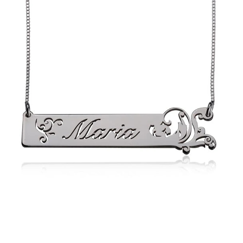 RIR этническое пользовательское имя бар ожерелье персонализированные начальные