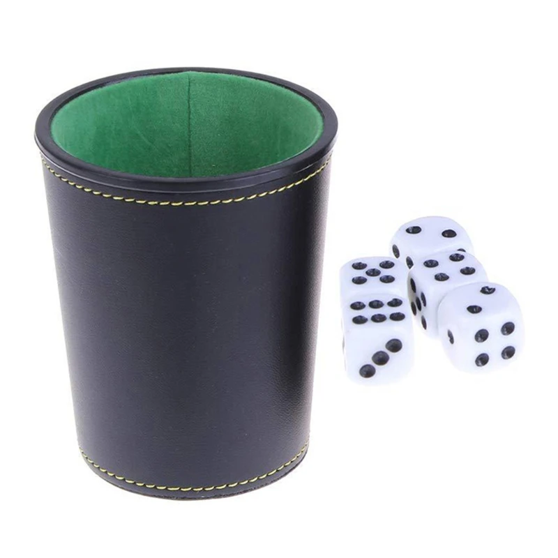 

1 Piece Faux Leather Trumpet Shape Flannel Dice Cup Bar KTV Entertainment Dice Cup Party Game Table Game Accessary