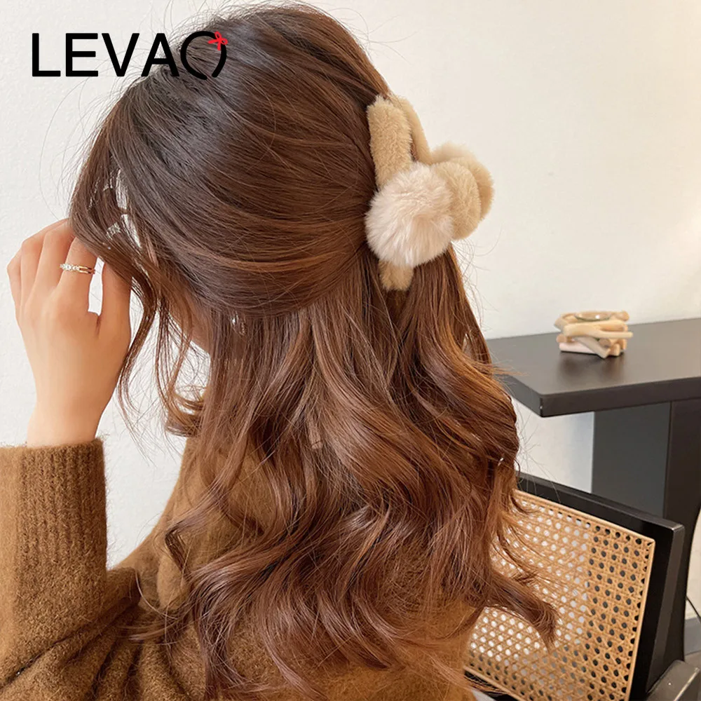 

LEVAO зимние шпильки для волос из искусственного кроличьего меха