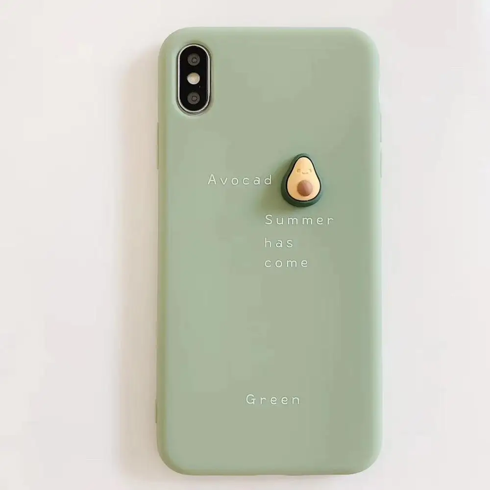 Мультфильм простой 3D принтом в виде бананов персик авокадо мобильный телефон