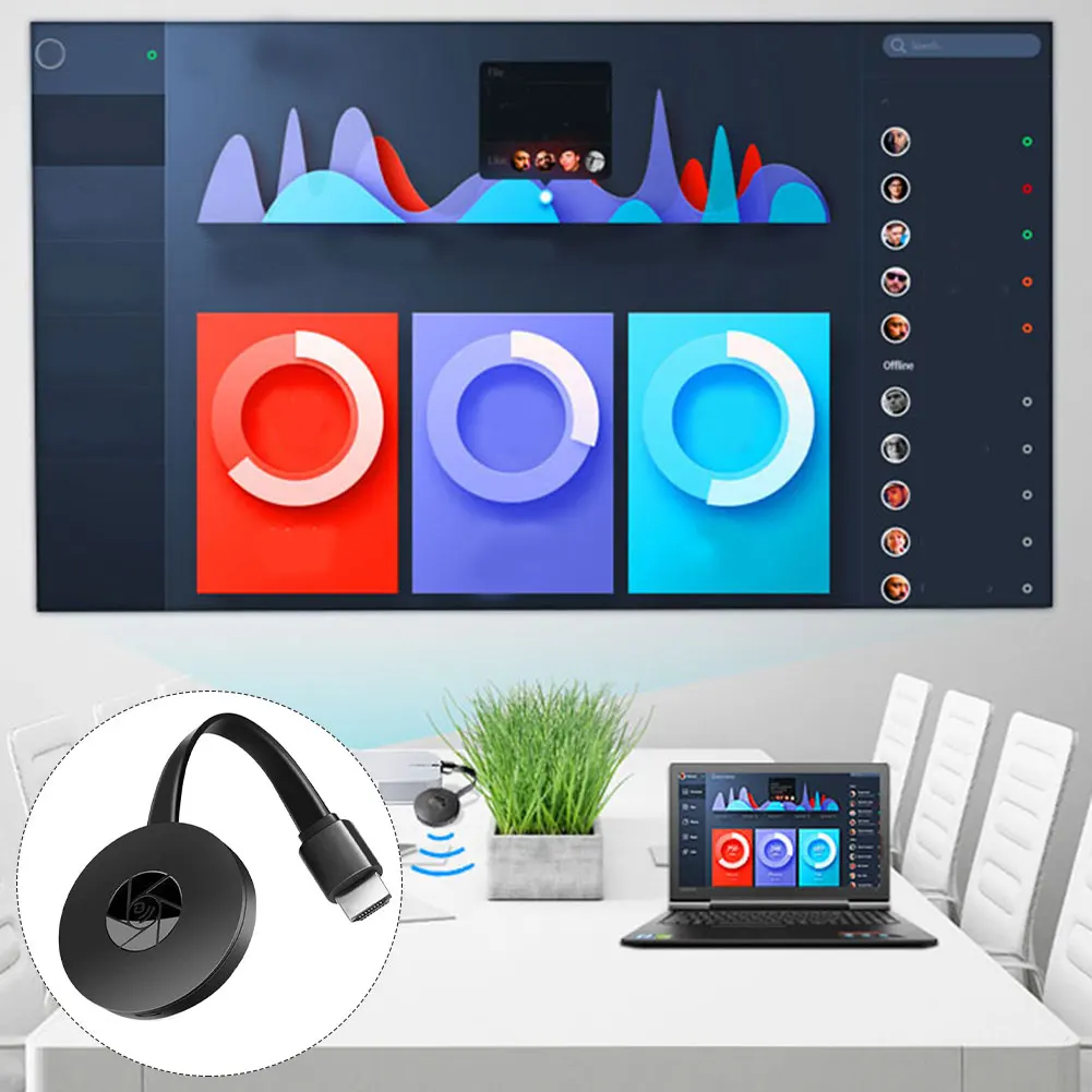 

4K Projector Easy Install Wireless HD Display Adapter Video Receiver Mobile Phone Multifunction Meeting Room Home Theater WIFI