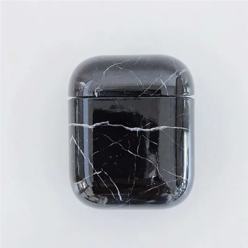 Black Marble Чехол для AirPods, роскошный мраморный чехол для Apple Airpods 2, 1 чехол, защитная крышка, аксессуары, милый чехол для Air Pods - Цвет: Black Marble