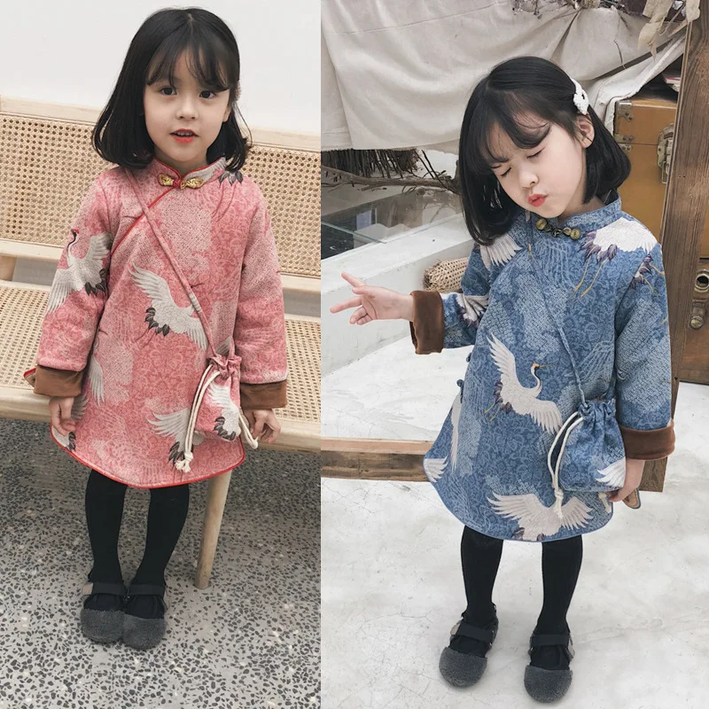 

2 3 4 5 6 Years Toddle Girls Dress High Quality Chinese Style Cheongsam for Girl Kid Clothing 2020 New Arrival Children Dress