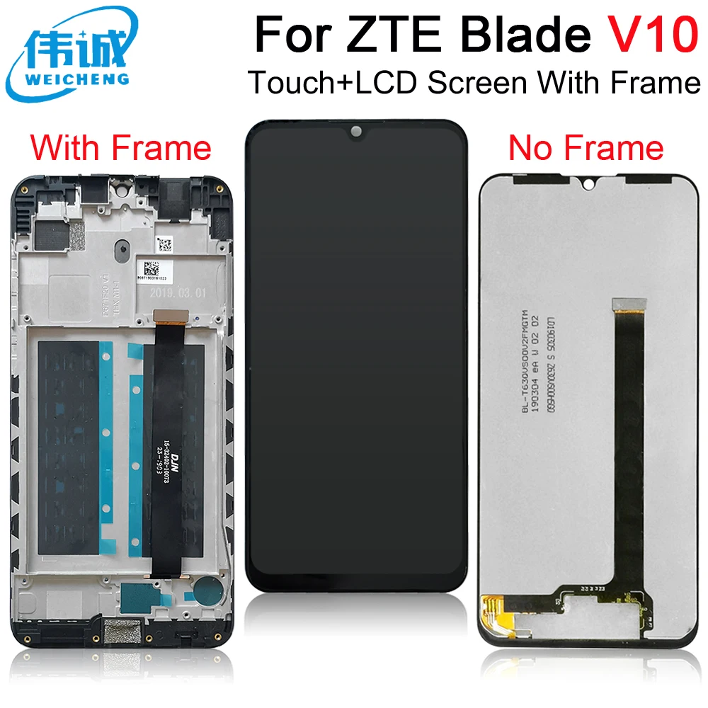

Оригинальный ЖК-дисплей для ZTE Blade V10, сенсорный экран, дигитайзер для ZTE V10, сенсорный экран в сборе, ЖК-дисплей с рамкой