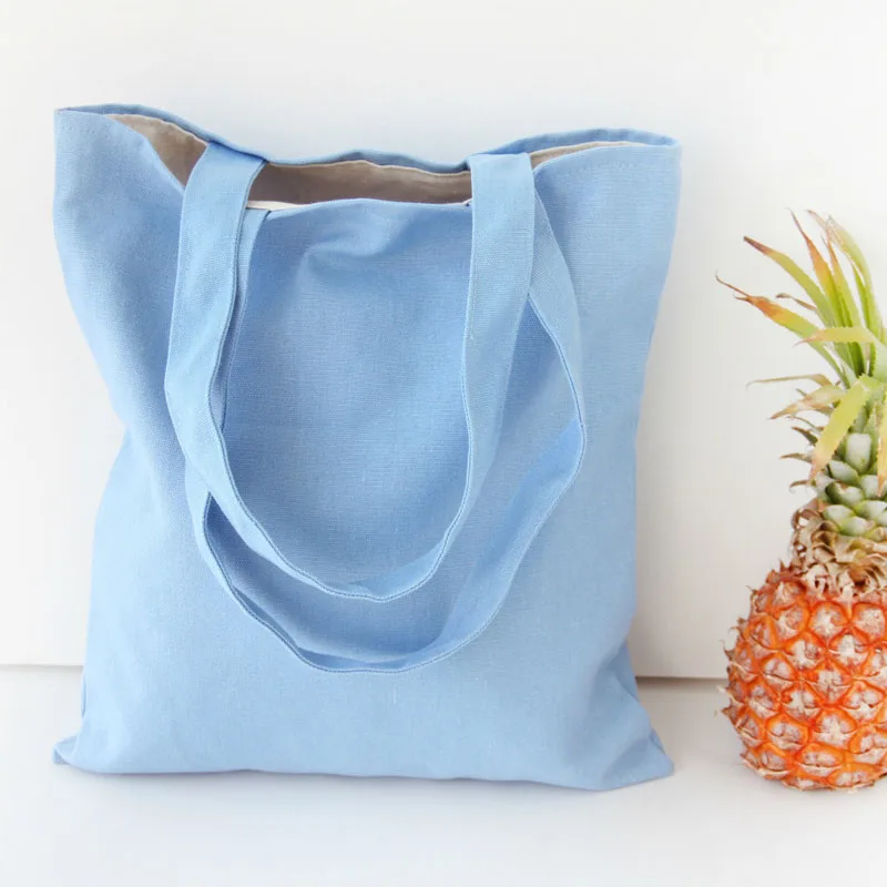 Большая черная сумка через плечо простая Холщовая Сумка тоут многоразовая для