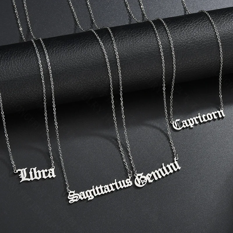 Женское колье из нержавеющей стали с 12 знаками Зодиака|Ожерелья подвеской| |