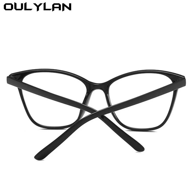 Oulylan Cat Eye Glasses Frame Women Fashion Anti Blue Light Spectacle Frames Vintage Optical Transparent Fake Eyeglasses images - 6