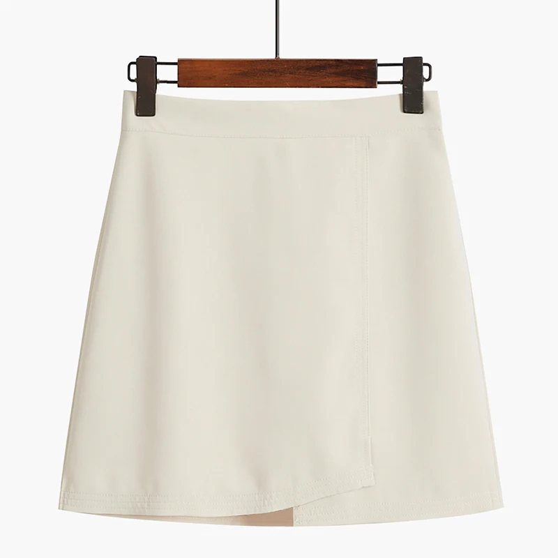 Женская однотонная текстурированная юбка на молнии с высокой талией и поясом