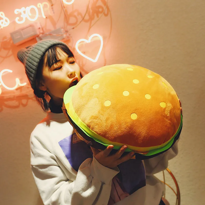 Плюшевая игрушка мультяшная Подушка с гамбургерами детская фигурки подарок на