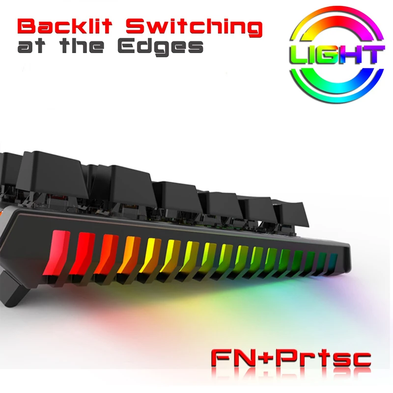 Игровая консольная клавиатура Zuoya x61 зеленая и красная оси светящаяся RGB