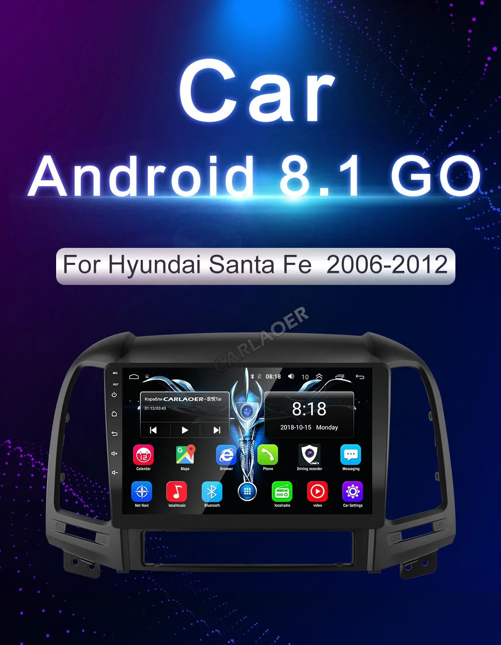 Android 8,1 мультимедийный плеер для hyundai Santa Fe 2 2006-2012 gps Navi 2din видео автомобильное радио головное устройство WiFi 4G SIM 2 din без dvd