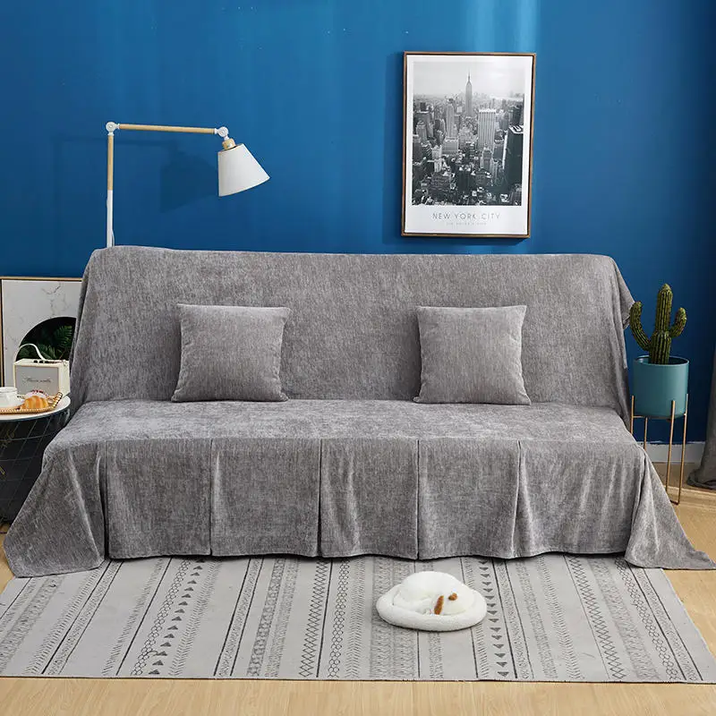 Однотонное вязаное полотенце из кашемира без подлокотника чехол на диван для