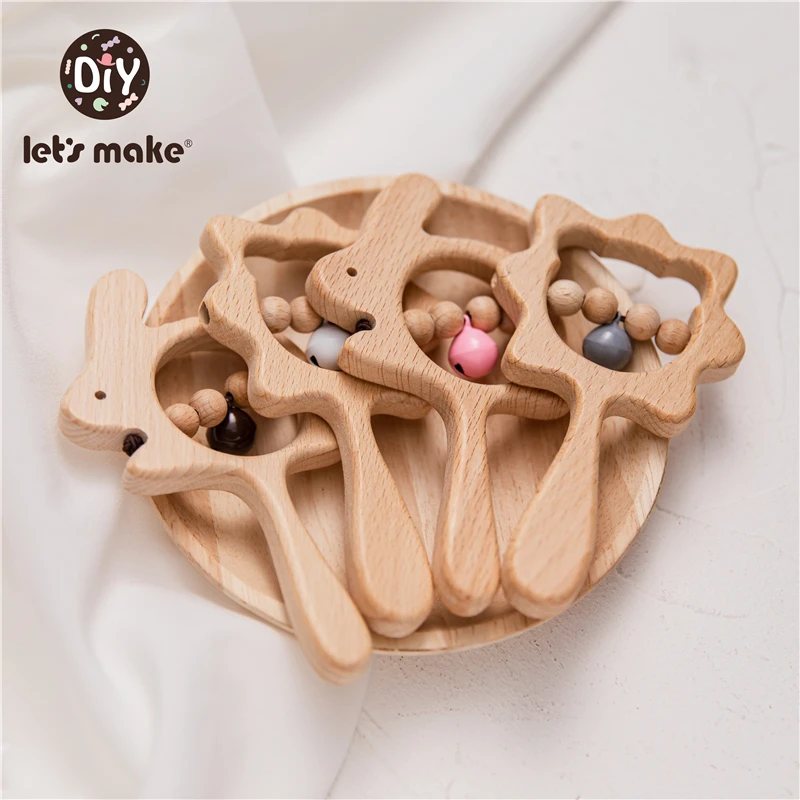 Деревянные игрушки Монтессори детские погремушки год мобильная