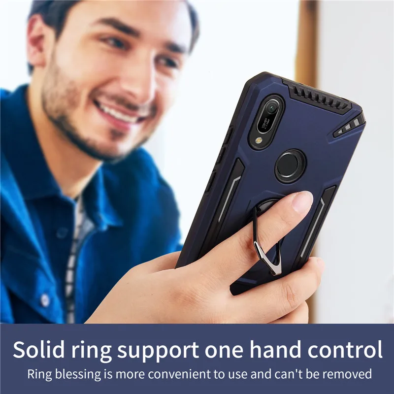 for huawei y5 y6 y7 y9 prime 2019 case magnet car holder ring shockproof armor phone case for huawei p smart z back cover free global shipping