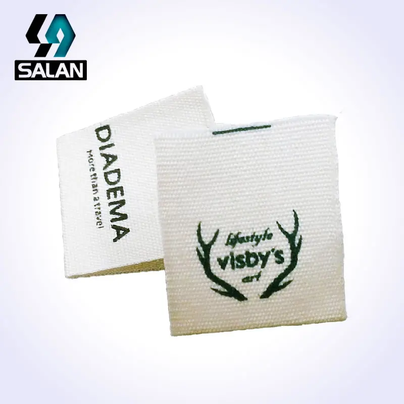 Пользовательские хлопчатобумажные тканевые печатные швейные этикетки для