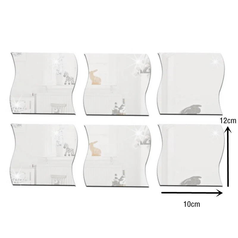 Зеркальные наклейки на стену 6 шт. | Дом и сад