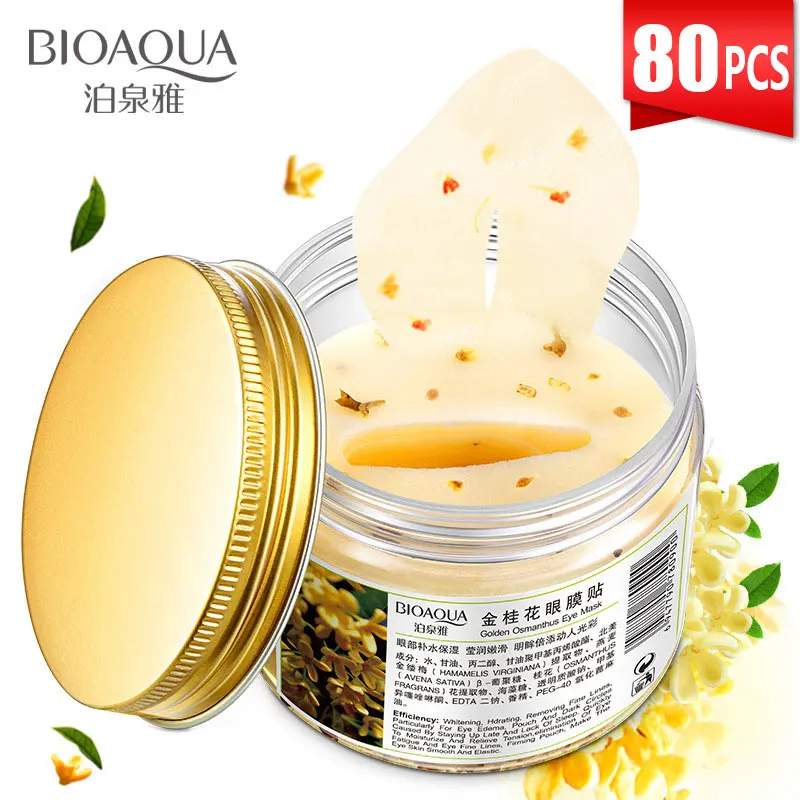 

BIOAQUA 80pcs Gold Osmanthus Eye Mask for Eye Care Anti-Puffiness Moisturizing Sleeping Eye Patches Remove Dark Circles Eye Bag