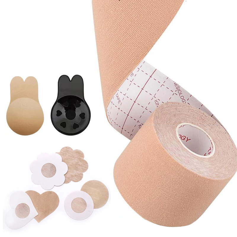 Подтягивающая невидимая лента для бюстгальтера груди Бесшовные наклейки