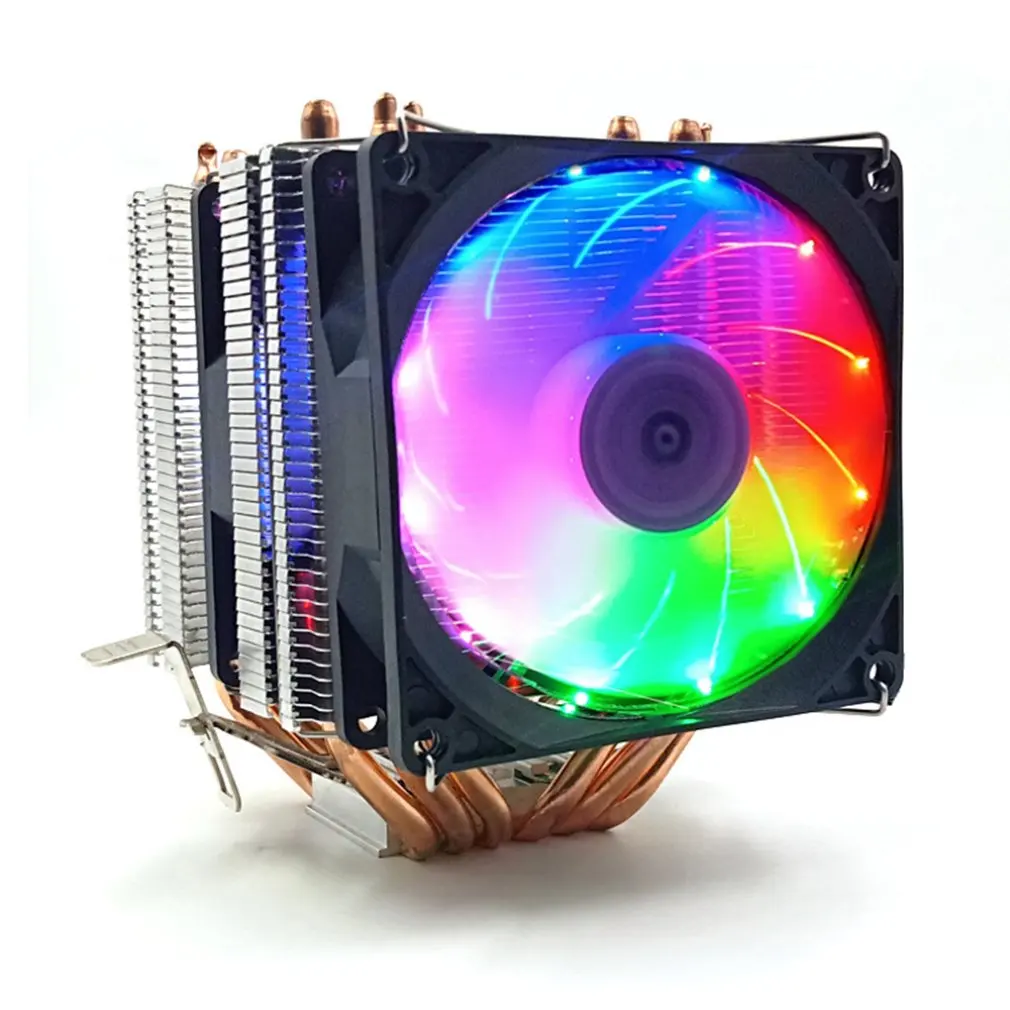 6 тепловых труб процессор радиатор AVC Чистая медь 4 линии AMD 1155 1156 компьютер процессор кулер контроль температуры один двойной ветер