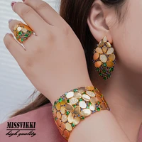 missvikki luxury gorgeous 4pcs trendy dubai necklace bangle earrings ring jewelry sets for women wedding high quality