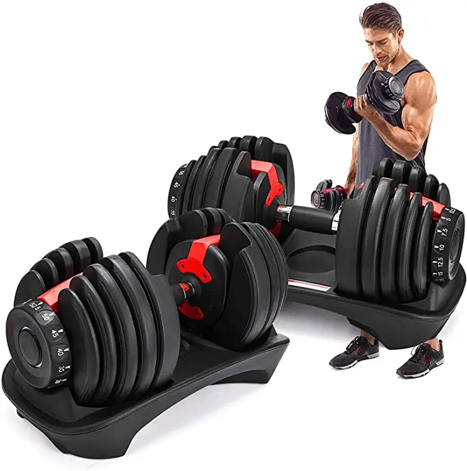 

5-52.5Lbs Weight Adjustable Dumbbell Select Dumbbell Single Syncs Home Gym Training Fitness Workout