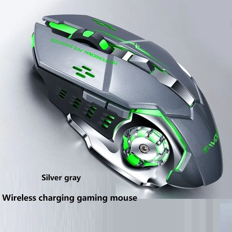 

Rechargeable Wireless Gaming Mouse 2.4G Silent Ergonomic 6 Buttons 2400DPI LED Backlit USB Optical Gaming Mouse For PC Computer