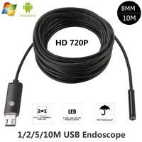 hd 2mp 6 led 8mm len 1m 5m android usb endoscope ip67 waterproof inspection borescope tube camera otg android phone 720p