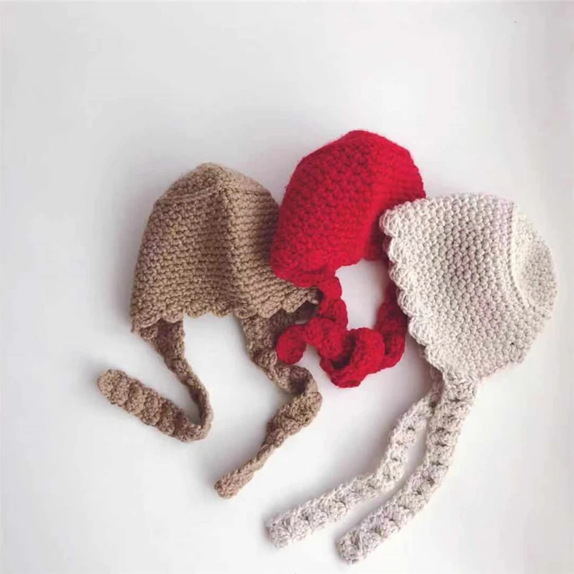 0 3Yrs для новорожденных хлопковые шапочки детей Трикотажные пшеницы дизайнерская