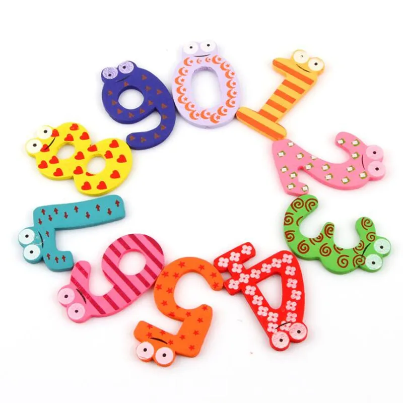 1Set 10 Number Figure Fridge Magnet Educational Toy Children Wooden Refrigerator Gift Home Halloween Christmas Xmas | Дом и сад