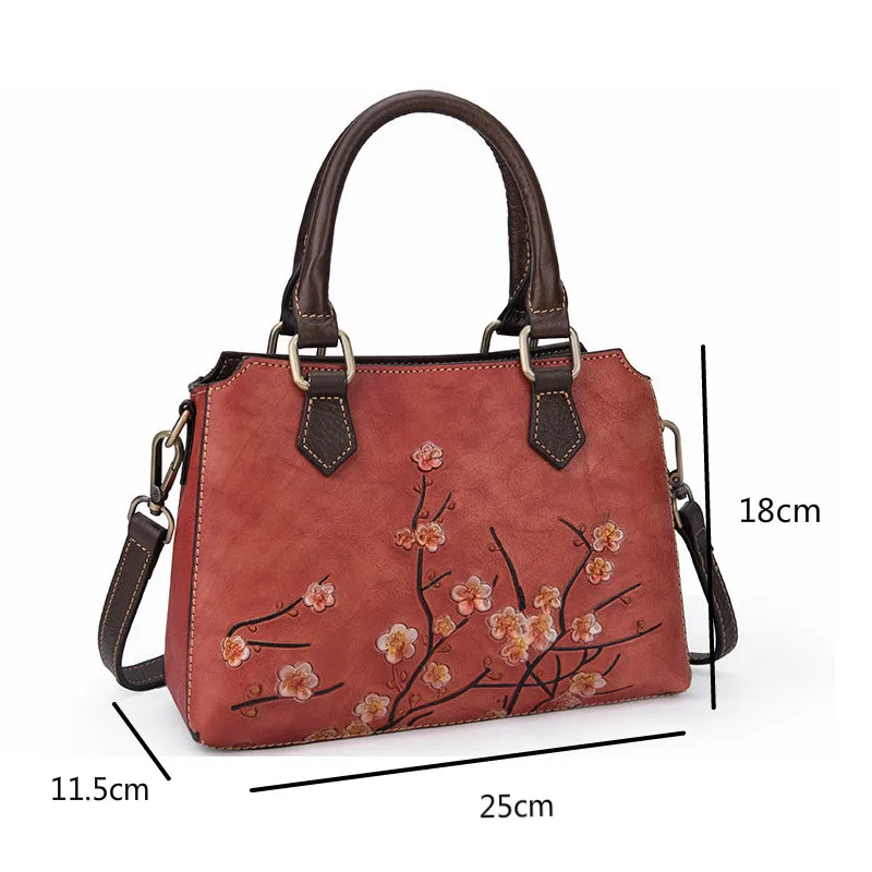 

YourSeason Genuine Leather Retro Handbags For Ladies 2021 Embossing Female Cowhide Shoulder Crossbody Bags Large Capacity