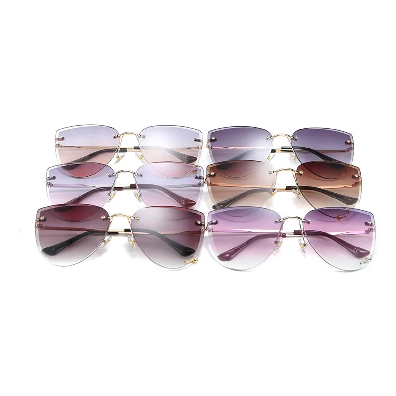 2019 Винтажные Солнцезащитные очки без оправы мужские с алмазной оправой для