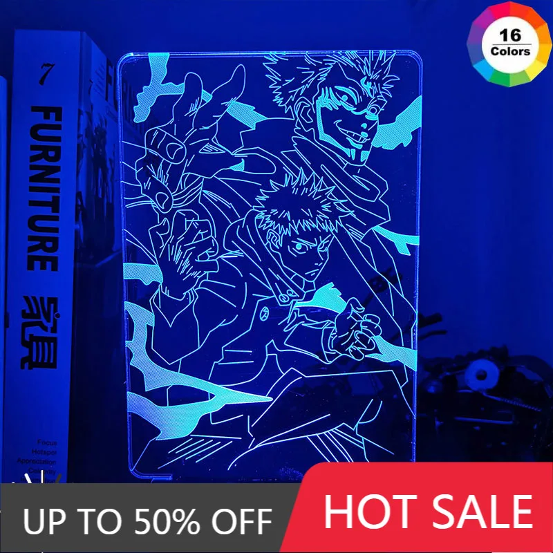 

Anime Jujutsu Kaisen Ryomen Sukuna Led Night Light Lamp for Bedroom Decor Birthday Gift Yuji Itadori Light Jujutsu Kaisen Gadget