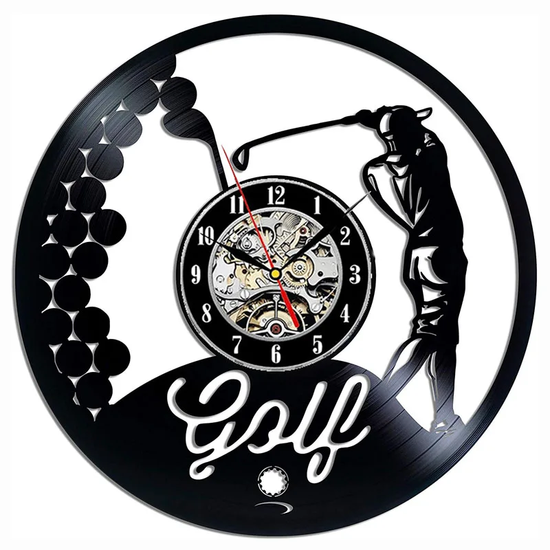 

3D Decoration Golf Sport Club Hanging Watch Vinyl Record Wall Clock Modern Design Room Vinyl Wall Clocks Home Decor Silent 12"
