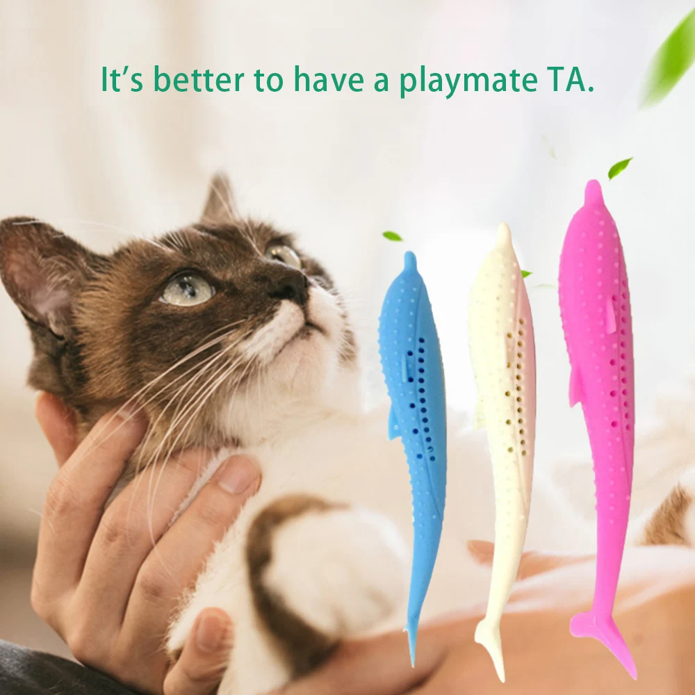 2 шт. игрушки для прорезывания зубов домашних животных в форме рыбки силиконовые