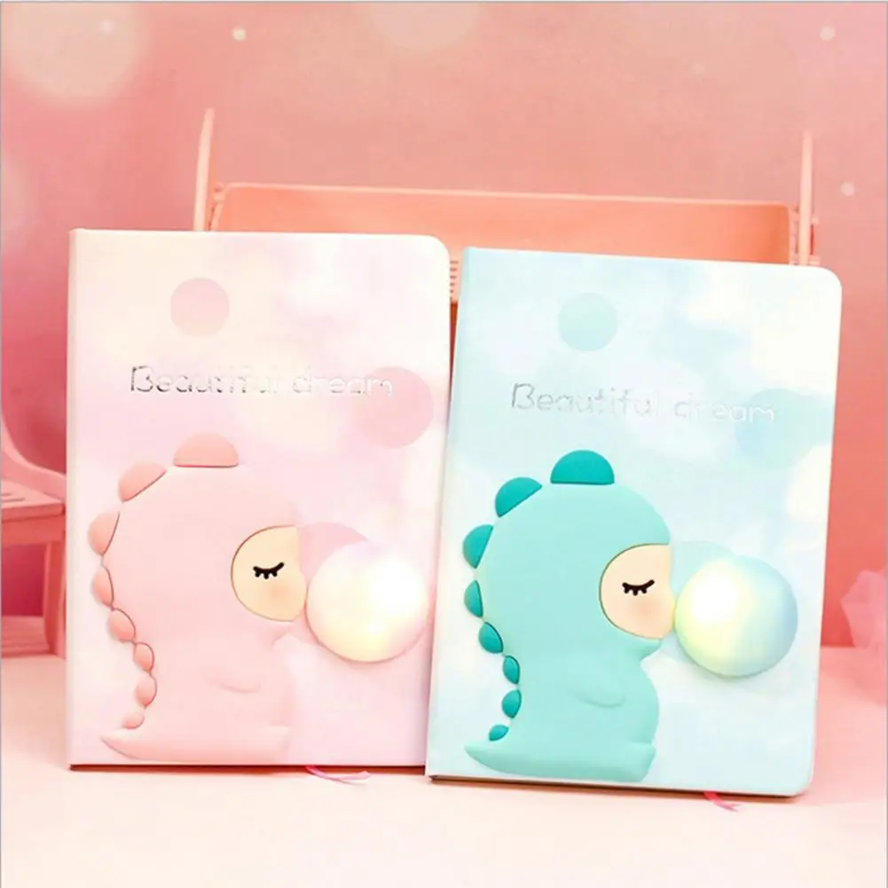 

Cartoon Pattern Notebook with LED Light Paper Schedule Planner Diary Book for Casual Journal Sketchbook Creative Beautiful Gift