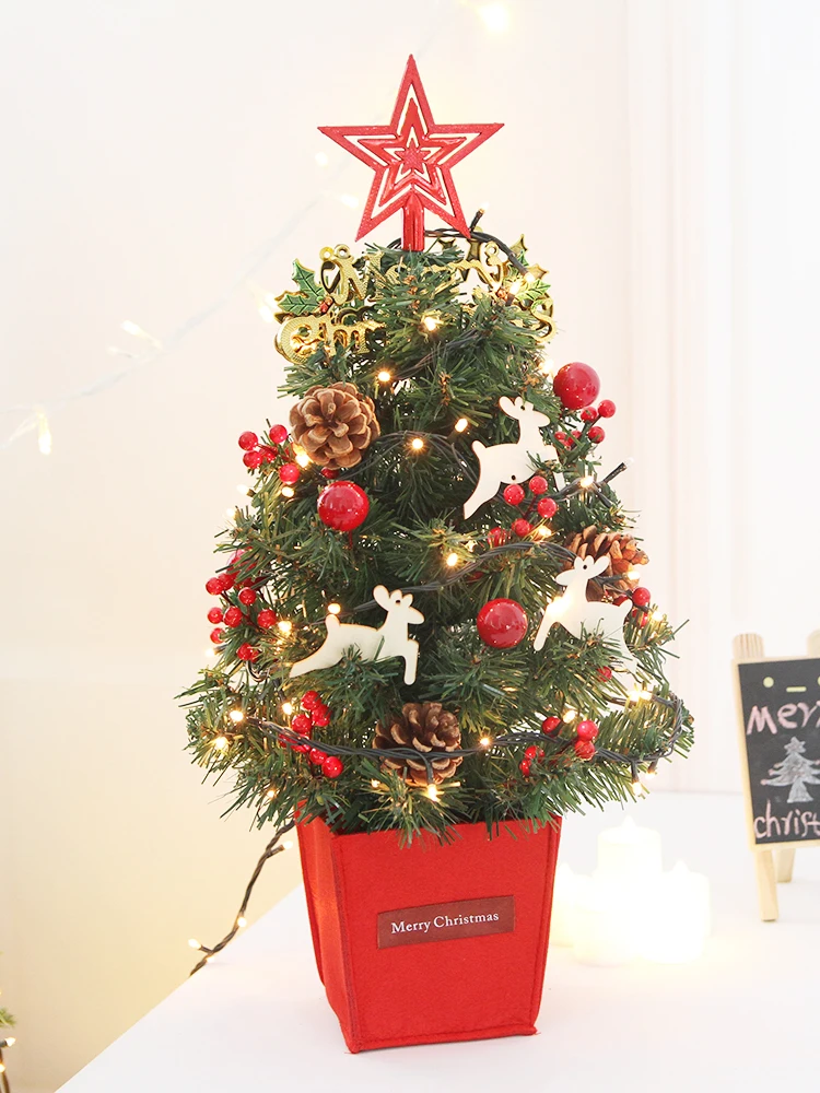 

Nordic Creative Home Mini Christmas Tree Red Fashion Luxury Desktop Christmas Ornaments Decoracion Navidad Home Decor Ec50sd
