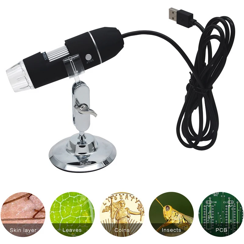 USB микроскоп с увеличительным стеклом 1000X 8 светодиодов 1 шт.|Микроскопы| |