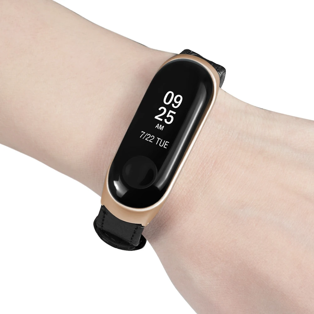 Для Xiaomi mi Band 3 4 фитнес-трекер красочные кожаные mi Band 4 3 ремешок черный золотой чехол модные браслеты