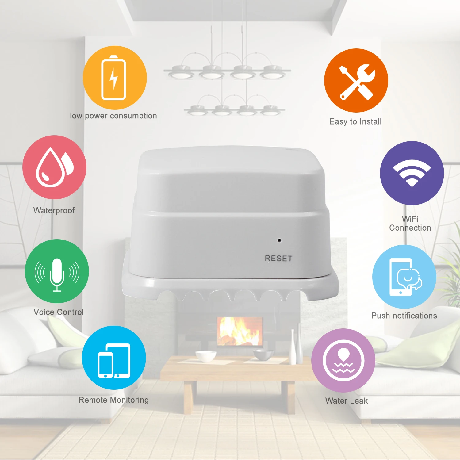 

WIFI Water Leak Sensor Water Leakage Intrusion Siren Detector Alert Water Level Overflow Alarm Tuya Smart Life Remote Control