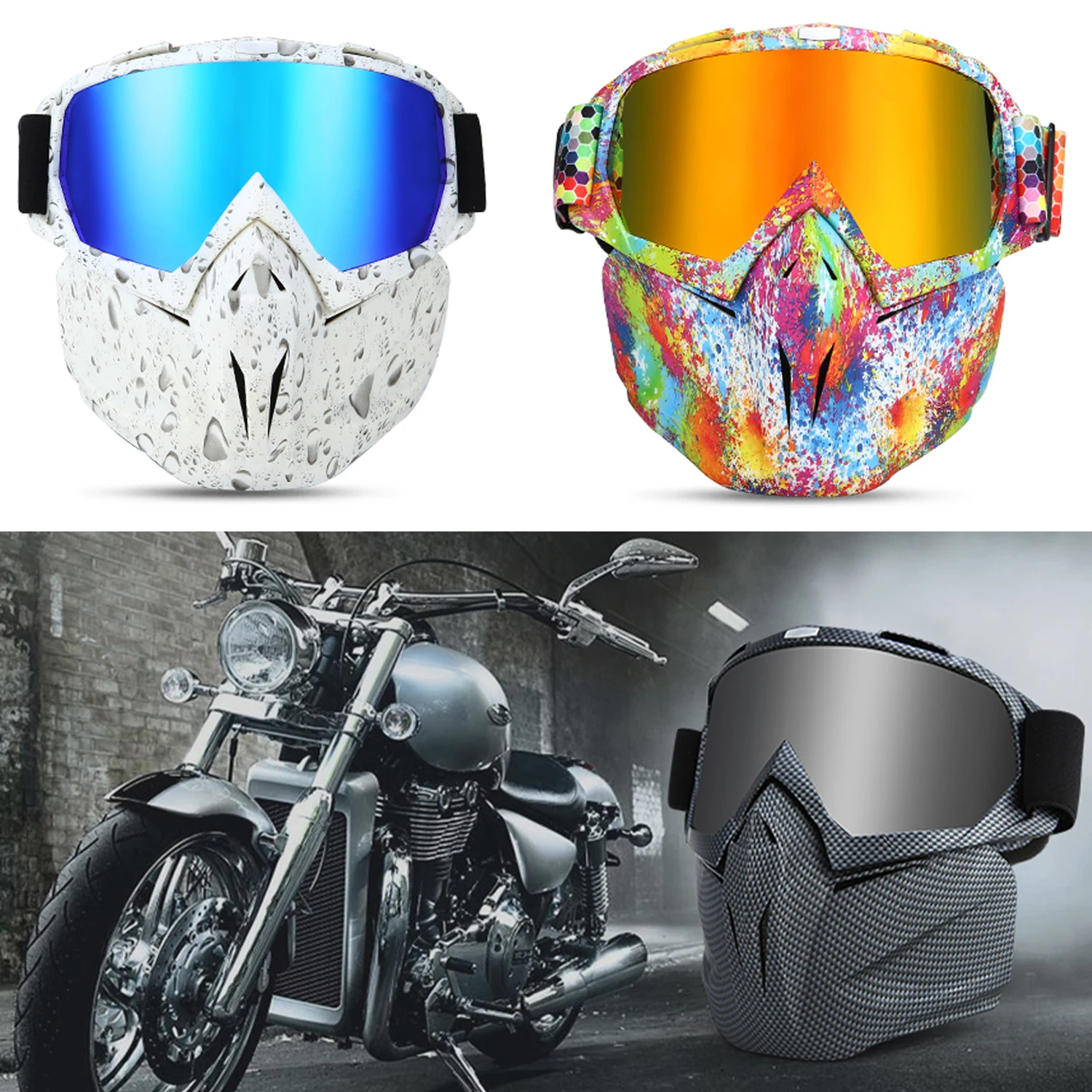 Очки мотоциклетные шлем для мотокросса съемные защита от УФ излучения Halley маска