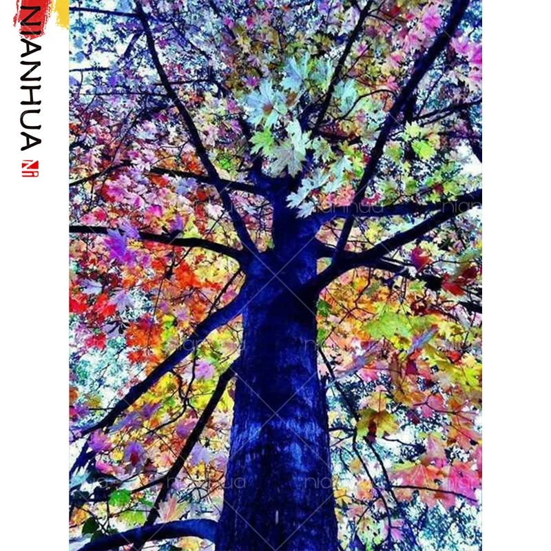 Алмазная живопись вышивка роспись Радужный лес бабочка 5D сделай сам украшение