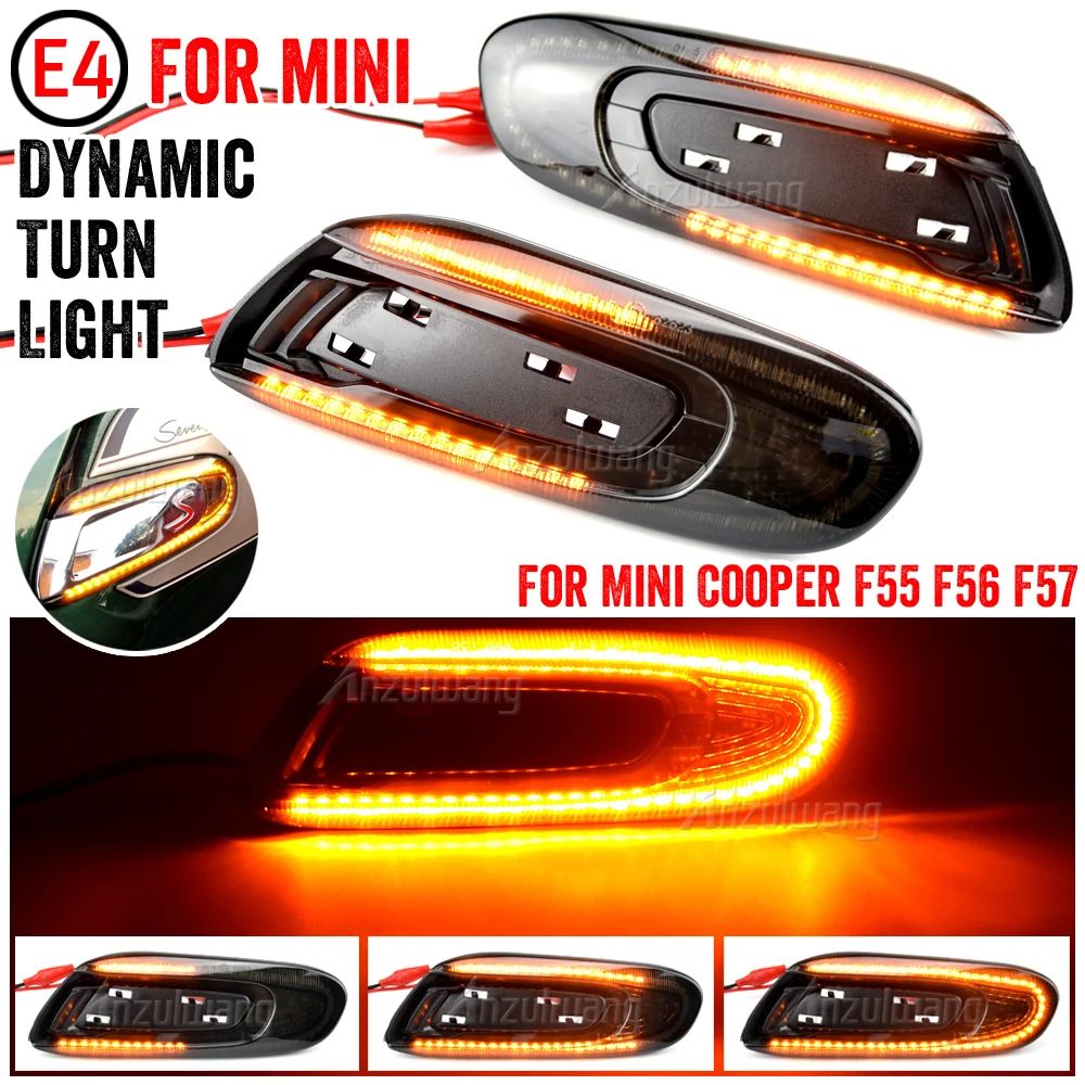 

For BMW MINI COOPER F55 F56 F57 Dynamic LED Side Marker Turn Signal Indicator Repeater Light lamp Sequential Blinker 1Pair