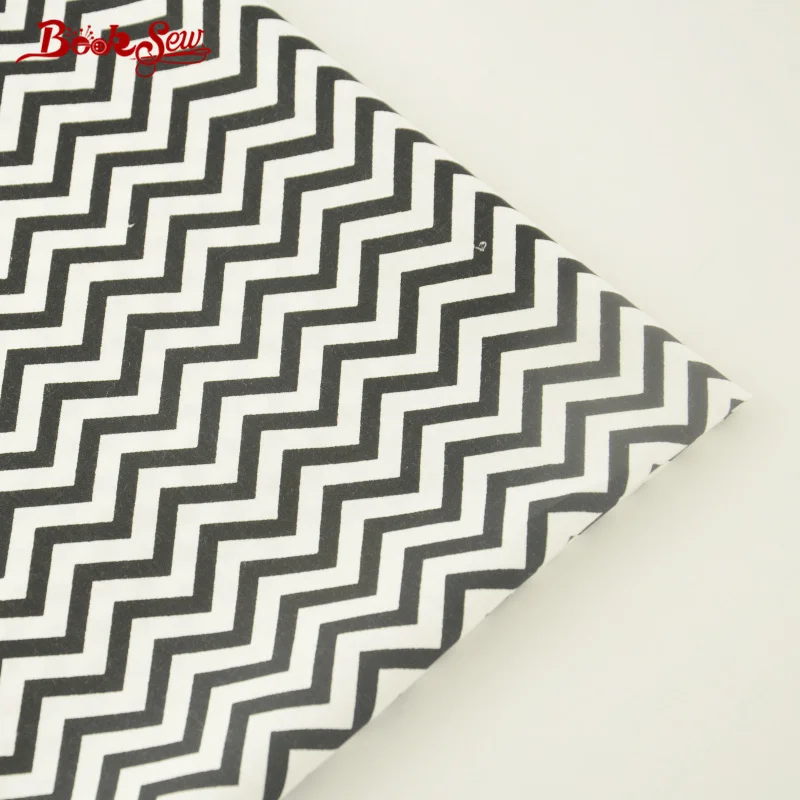 Booksew 100% хлопчатобумажная саржевая ткань черный волнистый дизайн домашний