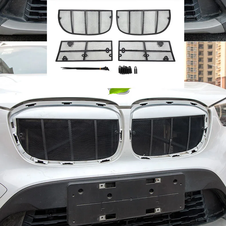 Для BMW X1 F48 2016 2017 2018 Сталь Передняя решетка автомобиля сеткой насекомых
