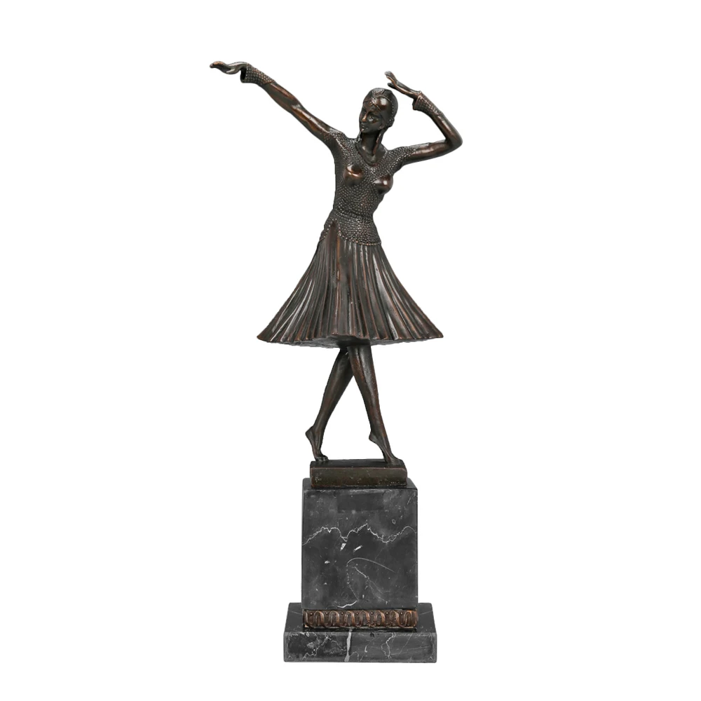 

Female Dance Statue Figurine Bronze Antique Western Art Sculpture Copper Material 39 CM/ 15.4 Inch