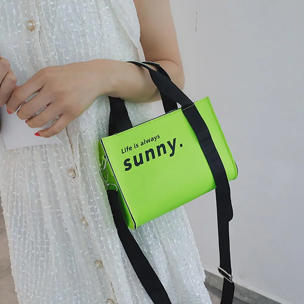 Женская модная сумка флуоресцентного цвета повседневная на плечо неонового