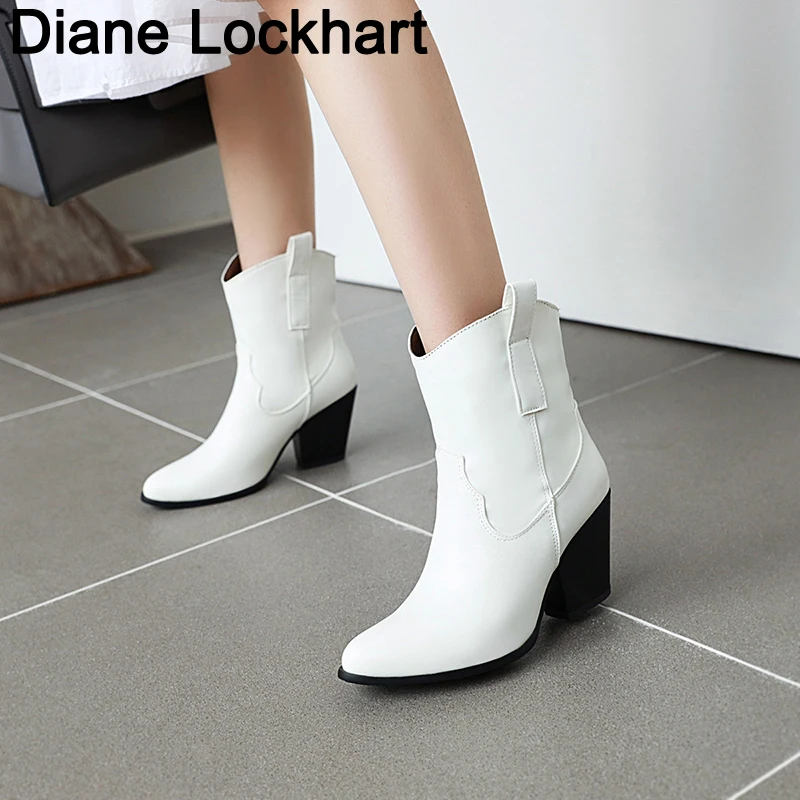 

2021 бренд; Новинка; Женские ботинки для отдыха ботинки Rome Твердые каблуки средней длины на плюшевой подкладке, в ковбойском стиле; Ботильоны ...