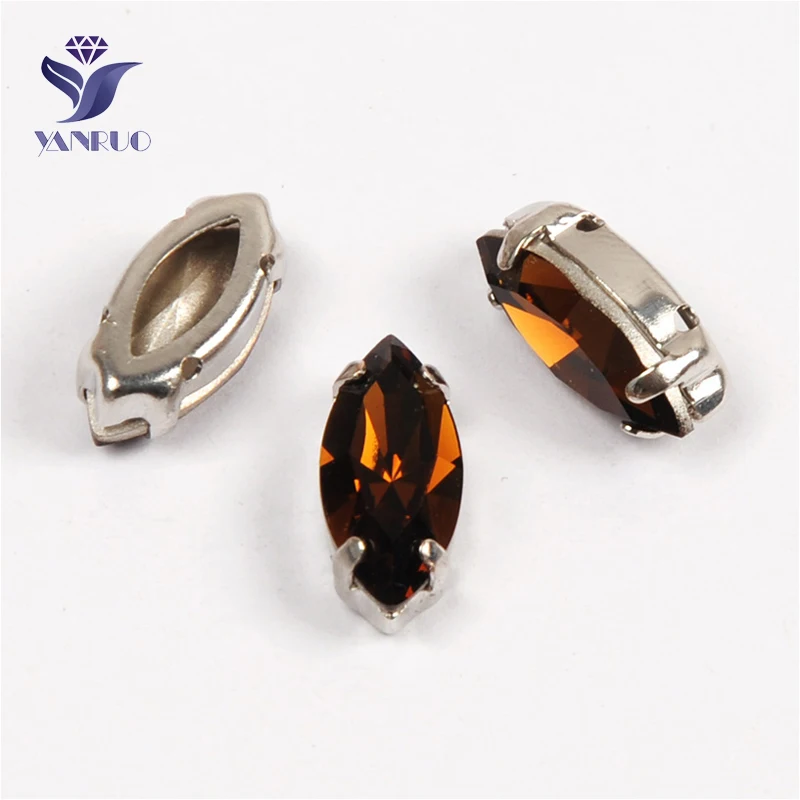 

YANRUO 4200, все размеры, дымчатый топаз, Navette, стразы, точка, задняя сторона, стразы, блестящие глаза для украшения одежды