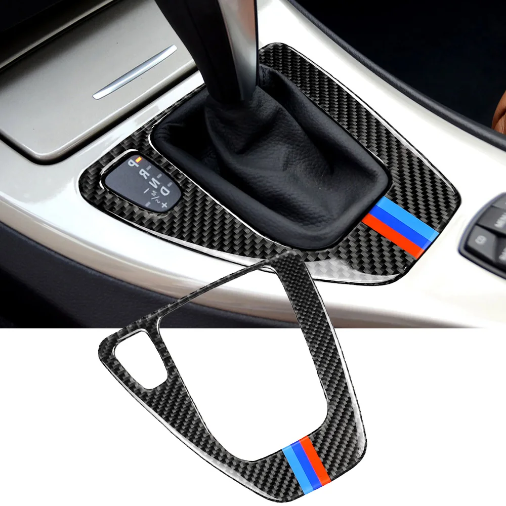 Carbon Fiber Car Gear Shift Panel Sticker For BMW E90 E92 E93 3 Series 2005-2012 M Performance Trim Decals Interior Accessories |